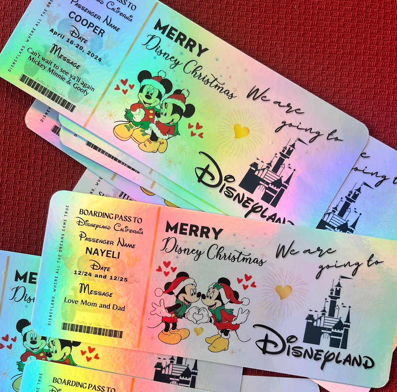 Physical Holographic Disneyworld or Disneyland 🎄 Surprise Ticket Trip Reveal