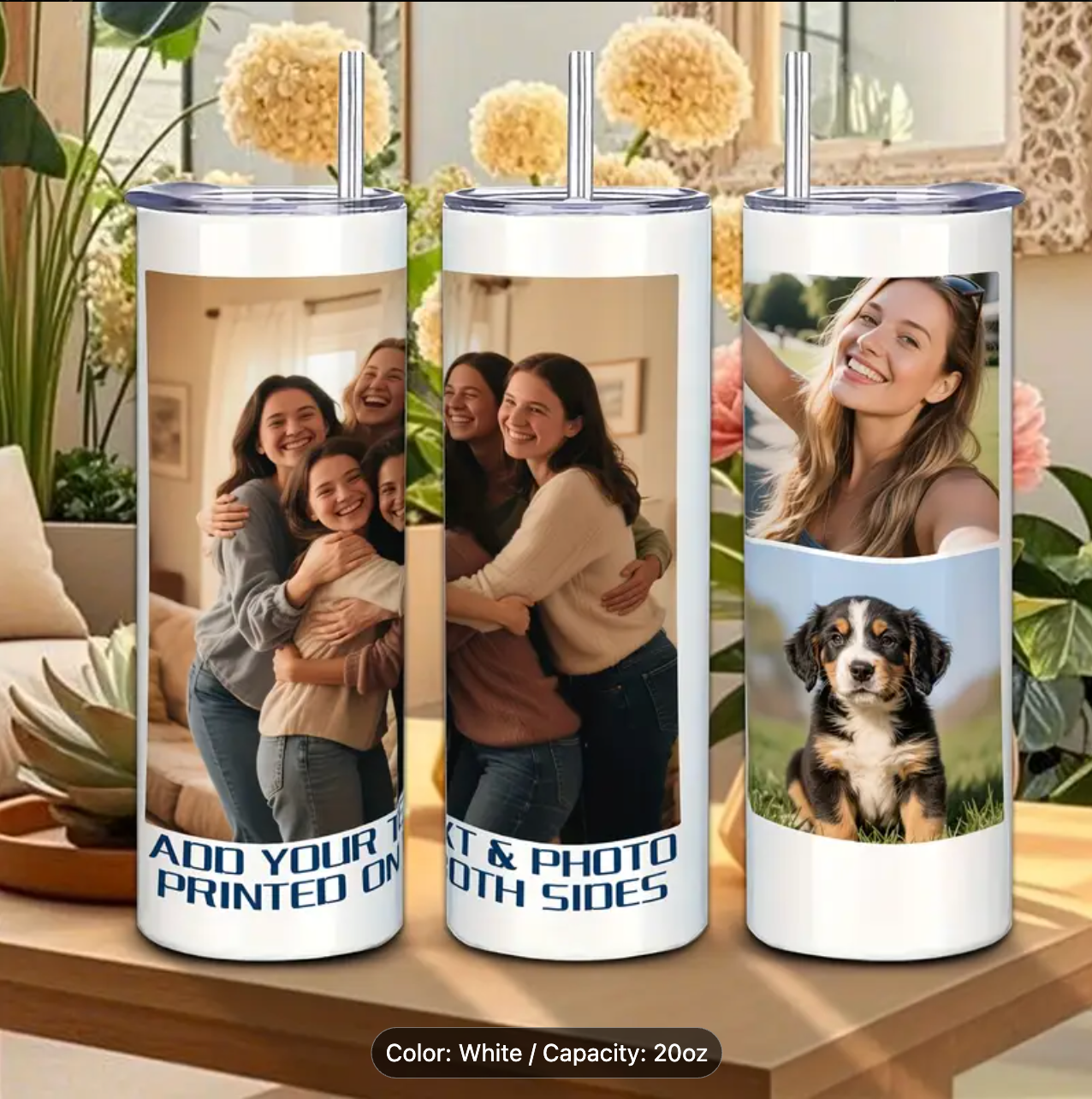 Custom 3-Photo Tumbler - 20oz Best Gift