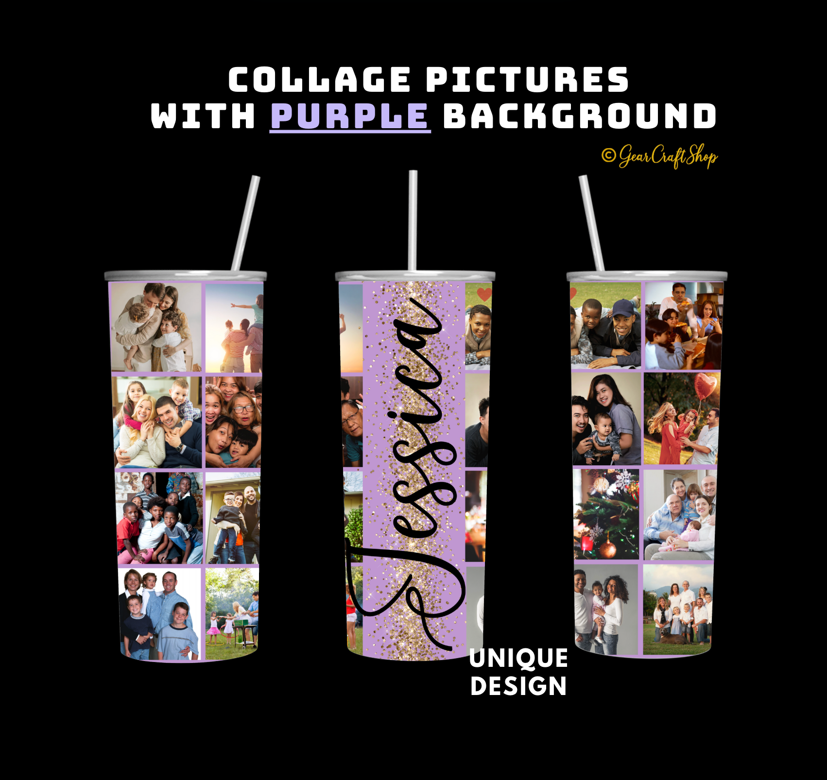 Personalized 16 Photos Tumbler - 20oz Perfect Gift for Family, Holidays & Birthdays