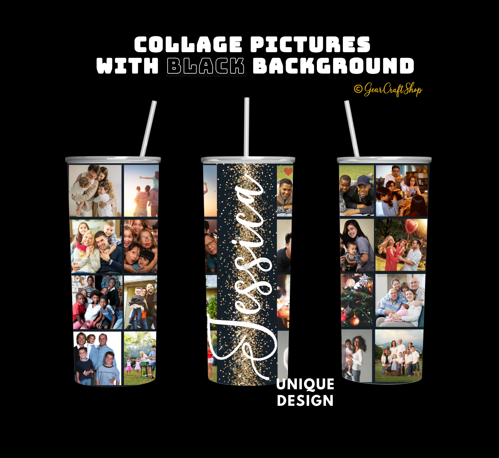 Personalized 16 Photos Tumbler - 20oz Perfect Gift for Family, Holidays & Birthdays