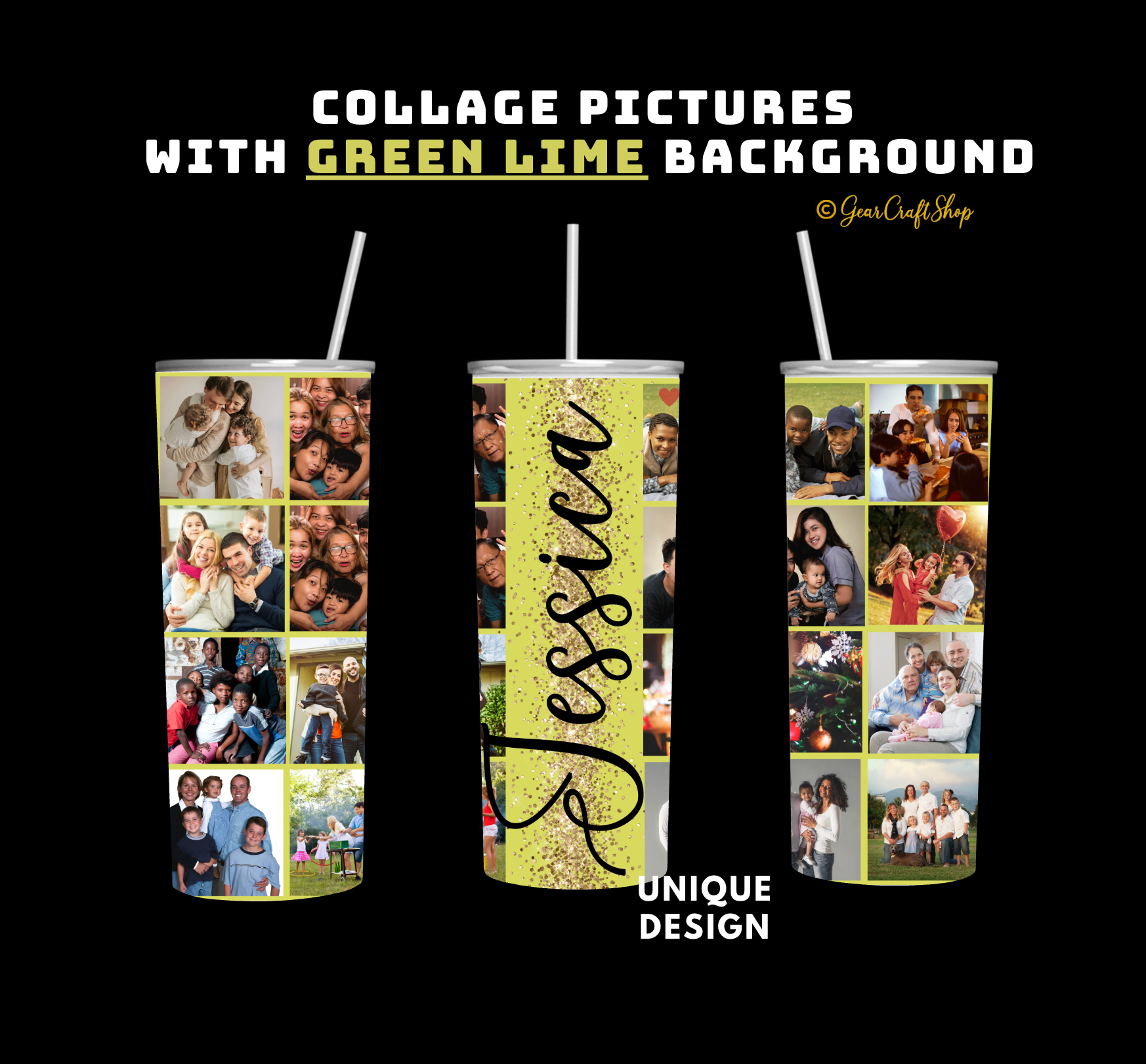 Personalized 16 Photos Tumbler - 20oz Perfect Gift for Family, Holidays & Birthdays