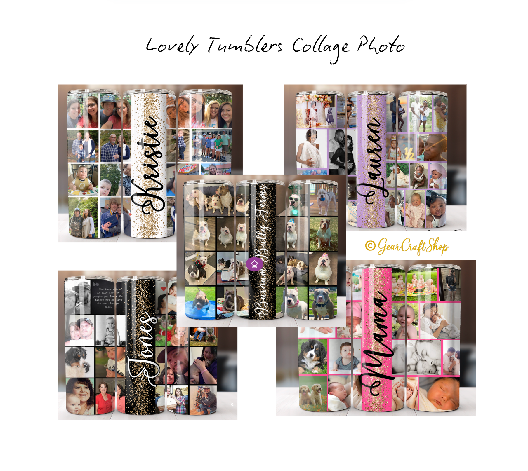 Personalized 16 Photos Tumbler - 20oz Perfect Gift for Family, Holidays & Birthdays