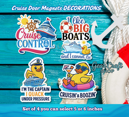 ⚓ Funny Cruise Memories Magnets – Set of 4 - style 031
