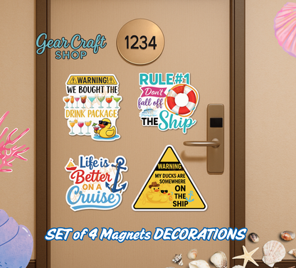 ⚓ Funny Cruise Memories Magnets – Set of 4 - style 032