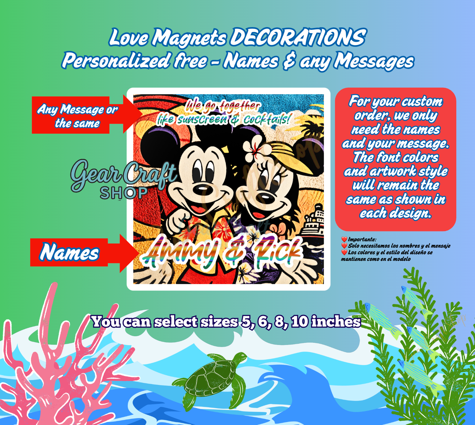 Personalized Love Cruise Magnet – Cute Couple Designs