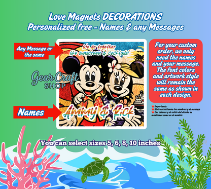 Personalized Love Cruise Magnet – Cute Couple Designs
