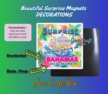Custom Cruise Surprise Magnet – Destination & Date Gift