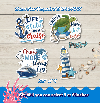 ⚓ Funny Cruise Memories Magnets – Set of 4 - style 034