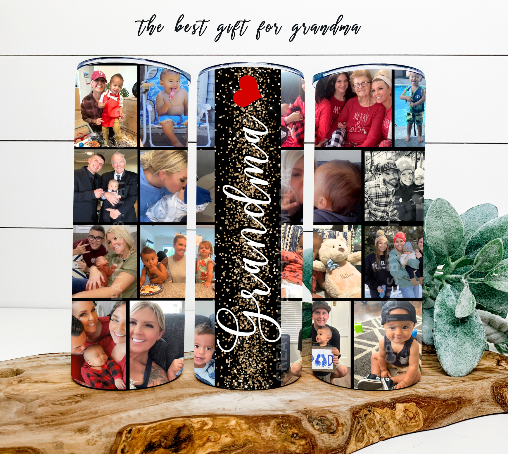 Personalized 16 Photos Tumbler  - 20oz Perfect Gift for Family, Holidays & Birthdays