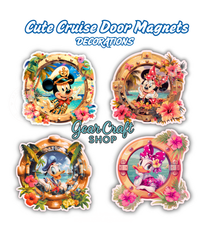 Sailor Porthole Friends Cruise Door Magnets Set of 4 - style 035