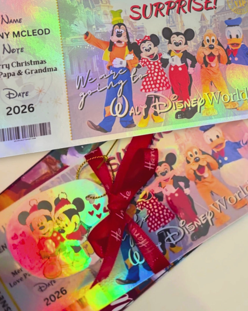 Cargar video: ✨ Premium Holographic Surprise Ticket – Magical Disney Reveal Gift for Kids