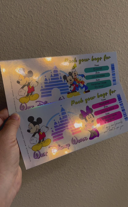 ✨ Magical Trip Reveal Surprise Ticket – Holographic Gift for Kids & Family